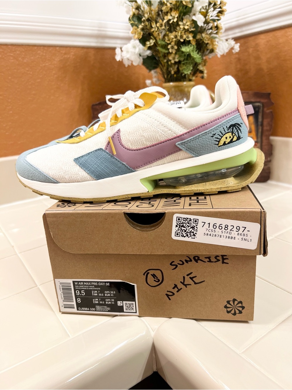 Nike AirMax Pre-Day SE, white with Pastel Colors, Women’s Size 9.5